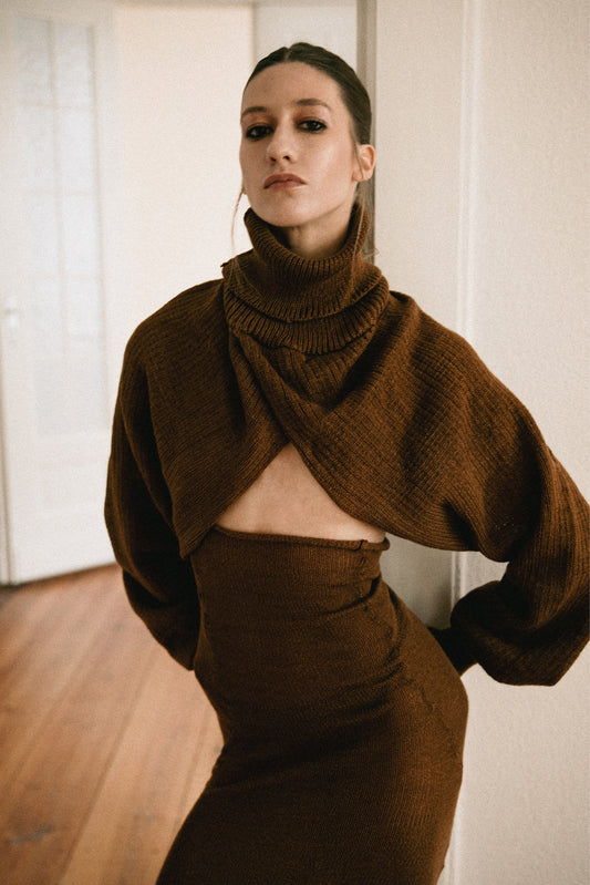 Handmade Turtleneck Sleeve-Pullover